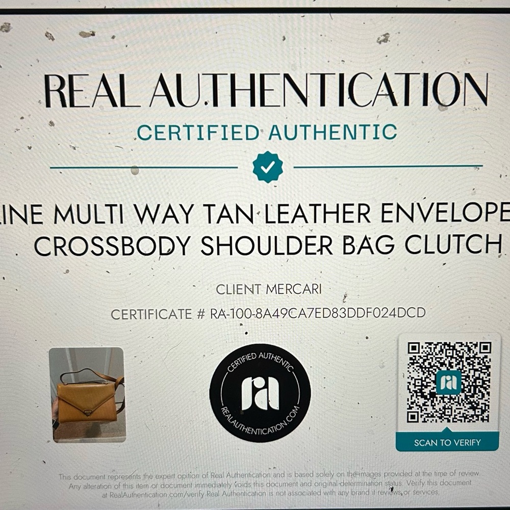 CELINE Authentic Vintage Tan Envelope Flap Shoulder Crossbody Bag with COA - Picture 15 of 17